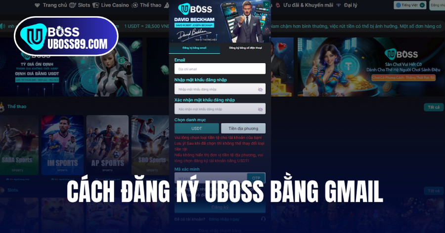 cách đăng ký uboss bằng gmail