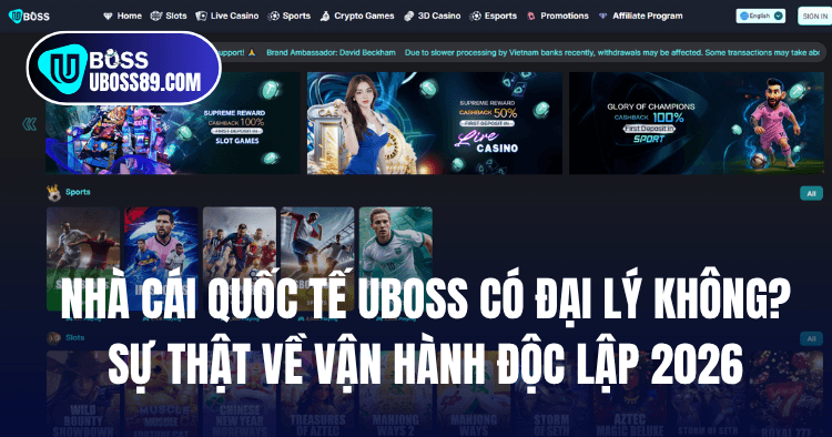 Nhà cái UBOSS không có đại lý bên thứ ba